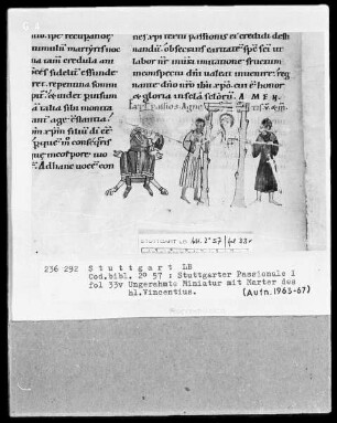 Stuttgarter Passionale — Pars hiemalis (erster Band) — Marter des heiligen Vincentius, Folio 33verso