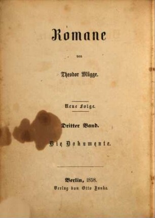 Romane von Theodor Mügge : Neue Folge. 3