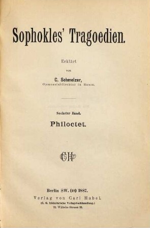 Sophokles' Tragoedien, 6. Philoctet