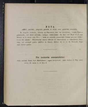 Piae memoriae commendatur