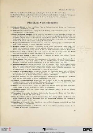 Plastiken, Verschiedenes (Nr. 713-747)