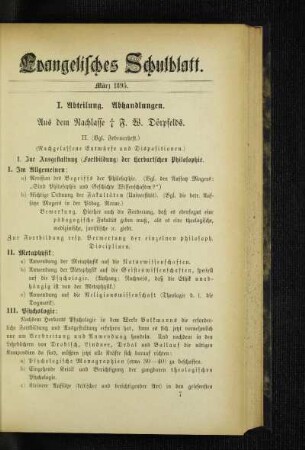 Aus dem Nachlasse F. W. Dörpfelds : II. (nachgelassene Entwürfe und Dispositionen)