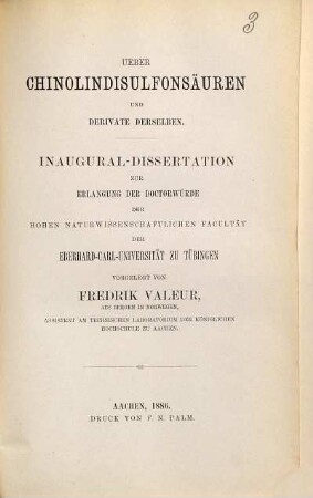 Ueber Chinolindisulfonsäuren und Derivate derselben