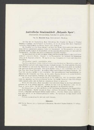 Australische Graskrankheit "Belyando Spew"