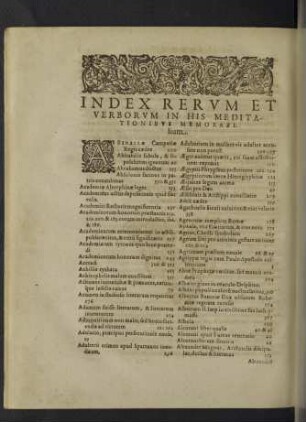Index Rerum et Verborum