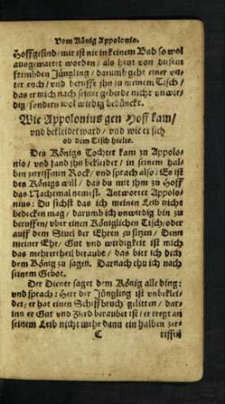 Wie Appolonius gen Hoff kam ...