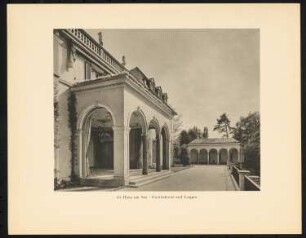 Haus am See (Wohnhaus Dr. Paul Petschek), Berlin-Wannsee: Gartenfront mit Terrasse und Loggia (aus: Alfred Breslauer, Ausgeführte Bauten 1897-1927)