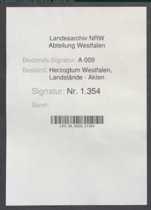 Auf Gesuch des Albert von Westrem zu Sümmern von Landdrost und Räten in Arnsberg ausgestellte Atteste über die Ritterbürtigkeit seiner Familie (und der von Weichs) (Anlaß: Aufschwörung seiner Tochter bzw. seines Sohnes Gottfried Albert Adam im Fürstentum Jülich) (Konzepte)