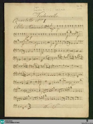 2 Quartets - Don Mus.Ms. 2119 : vl (2), vla, vlc