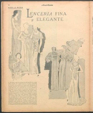 Lencería fina y elegante [Dibujos] : Para la mujer