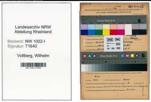 Entnazifizierung Wilhelm Vollberg , geb. 22.06.1900 (Werkmeister)