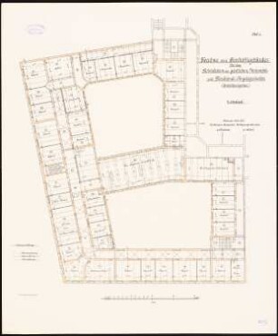 Preußisches Kultusministerium, Berlin Erweiterungsbau. Geschäftsgebäude für das Ministerium der geistlichen, Unterrichts- und Medizinalangelegenheiten: Grundriss 2. Obergeschoss 1:100