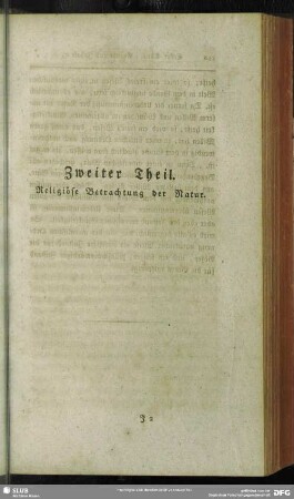 Zweiter Theil. Religiöse Betrachtung der Natur