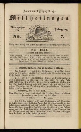Neunzehnter Jahrgang. No. 7.