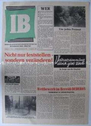 Betriebszeitung des VEB Chemiefaserwerk "Wilhelm Pieck" Schwarza