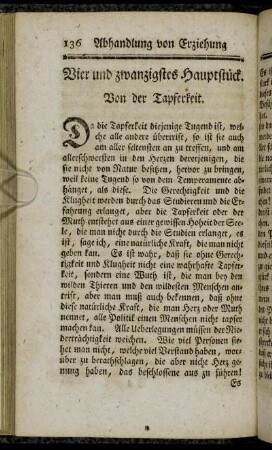 Vier und zwanzigstes Hauptstück. Von der Tapferkeit.