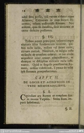 Caput II. De Locis Aedificiis In Urbe Memorabilibus