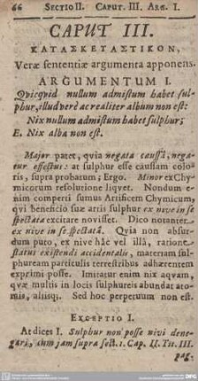 CAPUT III. [.............], Verae sententiae argumenta apponens.