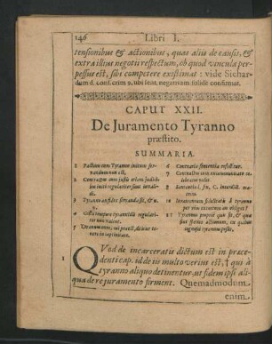 Caput XXII. De Iuramento Tyranno praestito.