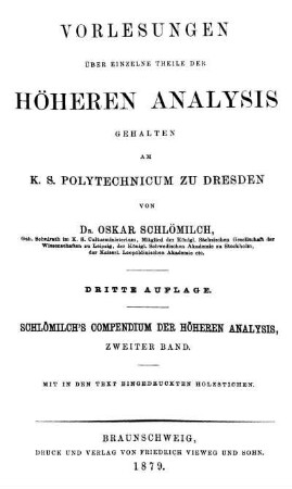 Bd. 2: Compendium der höheren Analysis. Zweiter Band