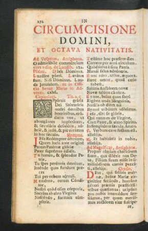 In Circumcisione Domini, Et Octava Nativitatis