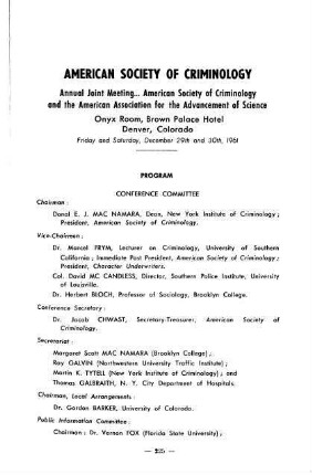 225-228, American Society of Criminology: Annual Meeting