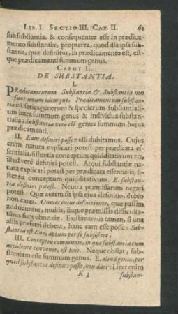 Caput II. De Substantia.