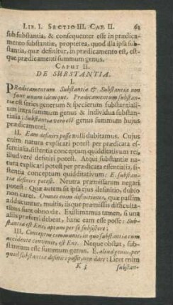 Caput II. De Substantia.