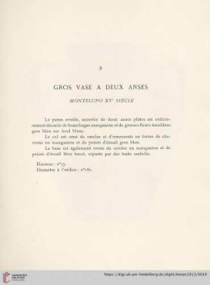 Gros Vase A Deux Anses (Montelupo XVe siècle)