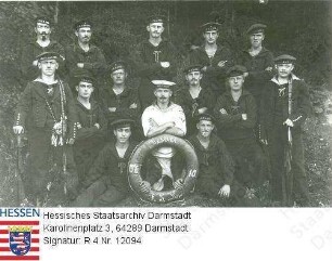 Militär, Marine-Reserve / Marinesoldaten (Dieburger Kriegsdienstleistende) vor dem Aufbruch zur Kaiserparade nach Danzig, Gruppenaufnahme