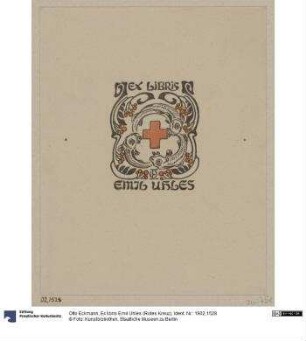 Ex libris Emil Uhles (Rotes Kreuz)