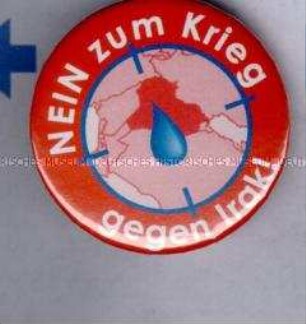 Button "Nein zum Krieg gegen Irak!"