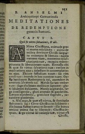 Archiepiscopi Cantuariensis Meditationes De Redemptione generis humani.