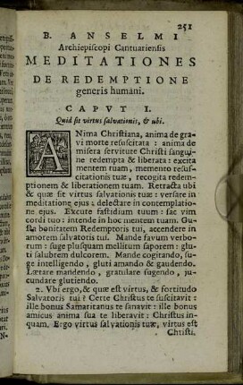 Archiepiscopi Cantuariensis Meditationes De Redemptione generis humani.