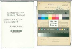 Entnazifizierung Laura Romeni , geb. 23.03.1903 (Buchhalterin)