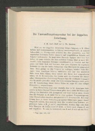 Die Umwandlungstemperatur bei der doppelten Zersetzung.