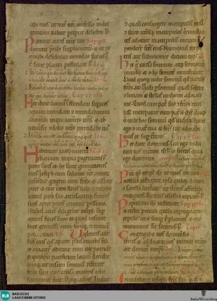 Brevier, Fragment - Cod. St. Peter perg. 129