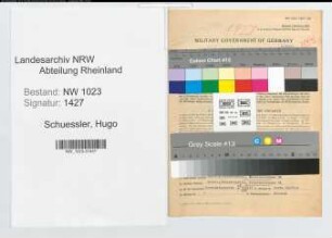 Entnazifizierung Hugo Schuessler , geb. 10.09.1900 (Stadtinspektor)