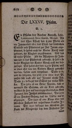 Der LXXXV. Psalm.