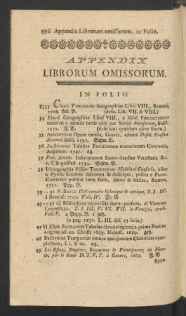 Appendix Librorum Omissorum