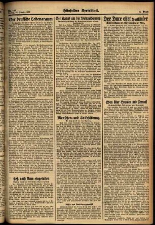 Zweite Ausgabe vom Freitag, den 22. Oktober 1937.