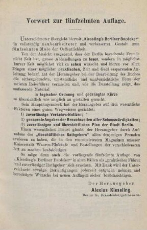 Vorwort zu fünfzehnten Auflage
