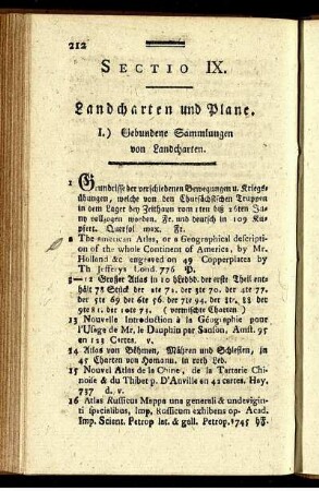 I.) Gebundene Sammlungen von Landcharten.