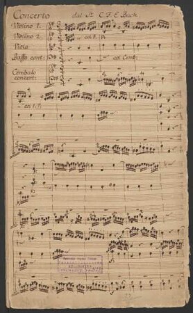 Konzerte; cemb, strings; e-Moll; H 418; Wq 15