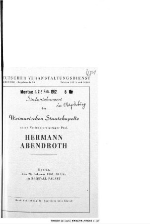 Sinfoniekonzert der Weimarischen Staatskapelle