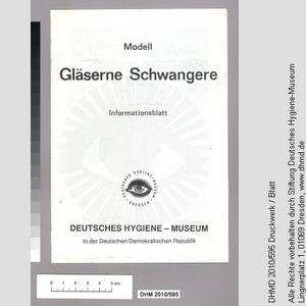 "Modell Gläserne Schwangere / Informationsblatt"