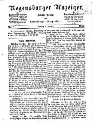 Regensburger Anzeiger : General-Anzeiger und Handelszeitung. 1865, 1 - 6 = Nr. 1 (1. Januar) - Nro. 177 (30. Juni)