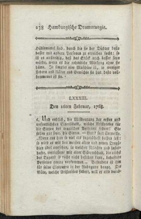 LXXXIII. Den 16ten Februar, 1768