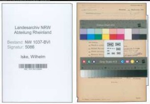 Entnazifizierung Wilhelm Iske , geb. 24.12.1895 (Handwerksmeister)