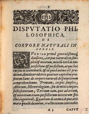 Disputatio philosophica, de corpore simplici et mixto